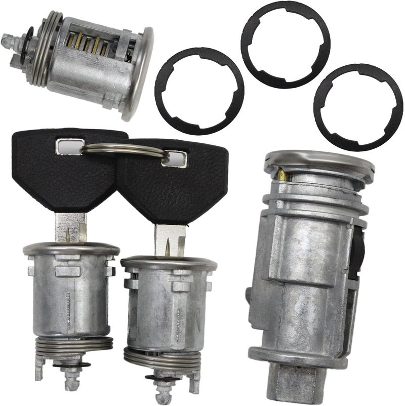 Powkos Ignition Lock Cylinder Kit 5003843AB Compatible with Jeep Wrangler TJ 1998 1999 2000 2001 Replaces 4746311 703719 DL4815 DL6946 - Image 1